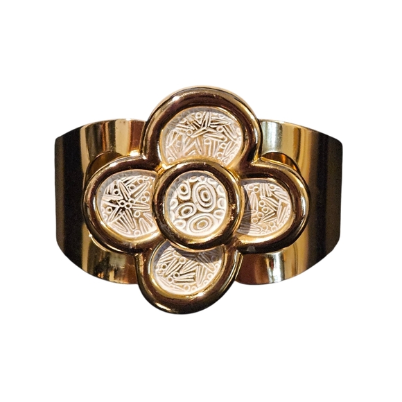 Vintage Dior Bracelet 1973 Christian Dior Floral Statement Cuff Bracelet Germany - Picture 2 of 16